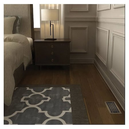 San Francisco Design Decorative Floor Register, 12 In L, 4 In W, Steel, Brushed Nickel
